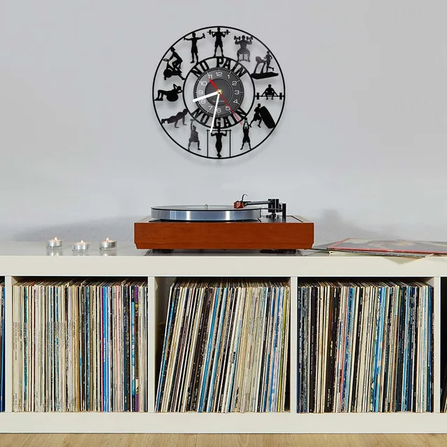Reloj Digital Pared Reloj De Pared De Vinilo Diseño Culturismo