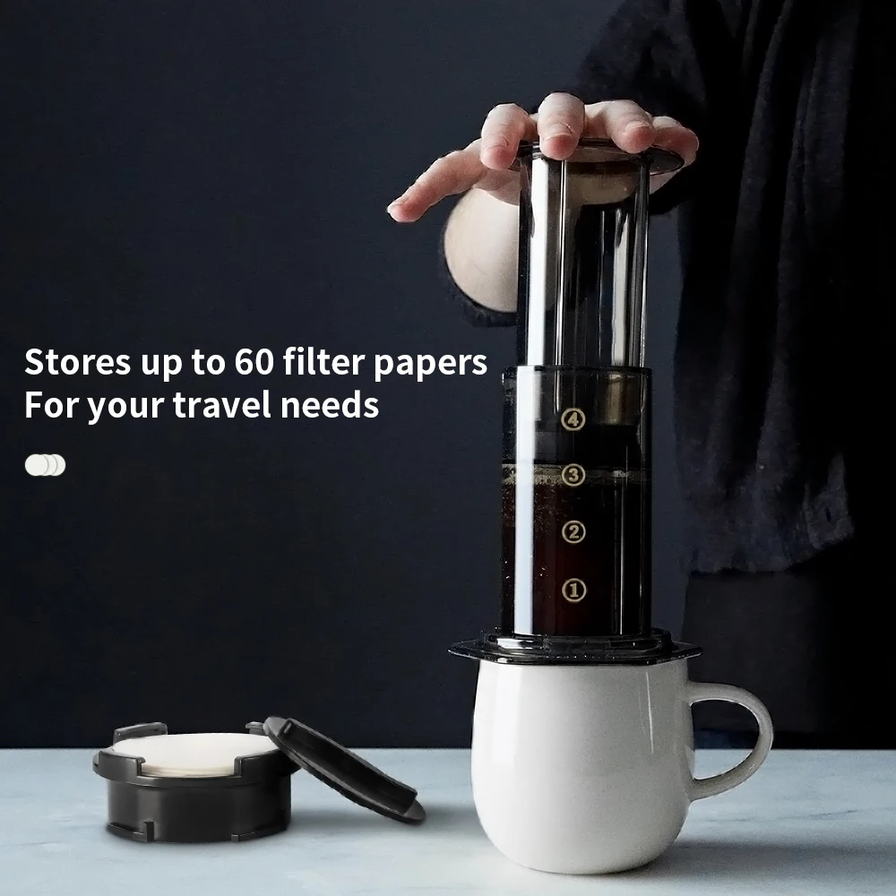 CAFEMASY Coffee Filter Paper Storage Box Replacement Filter Cap Kitchen Tool For Espresso Coffee Maker AeroPress Machine
