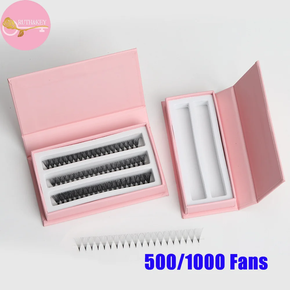 

500 1000 Fans 4D-12D Loose Fan Lashes Eyelash Extensions Thin Pointy Base Premade Lash Fans Stem Sharp Russian Volume Lash