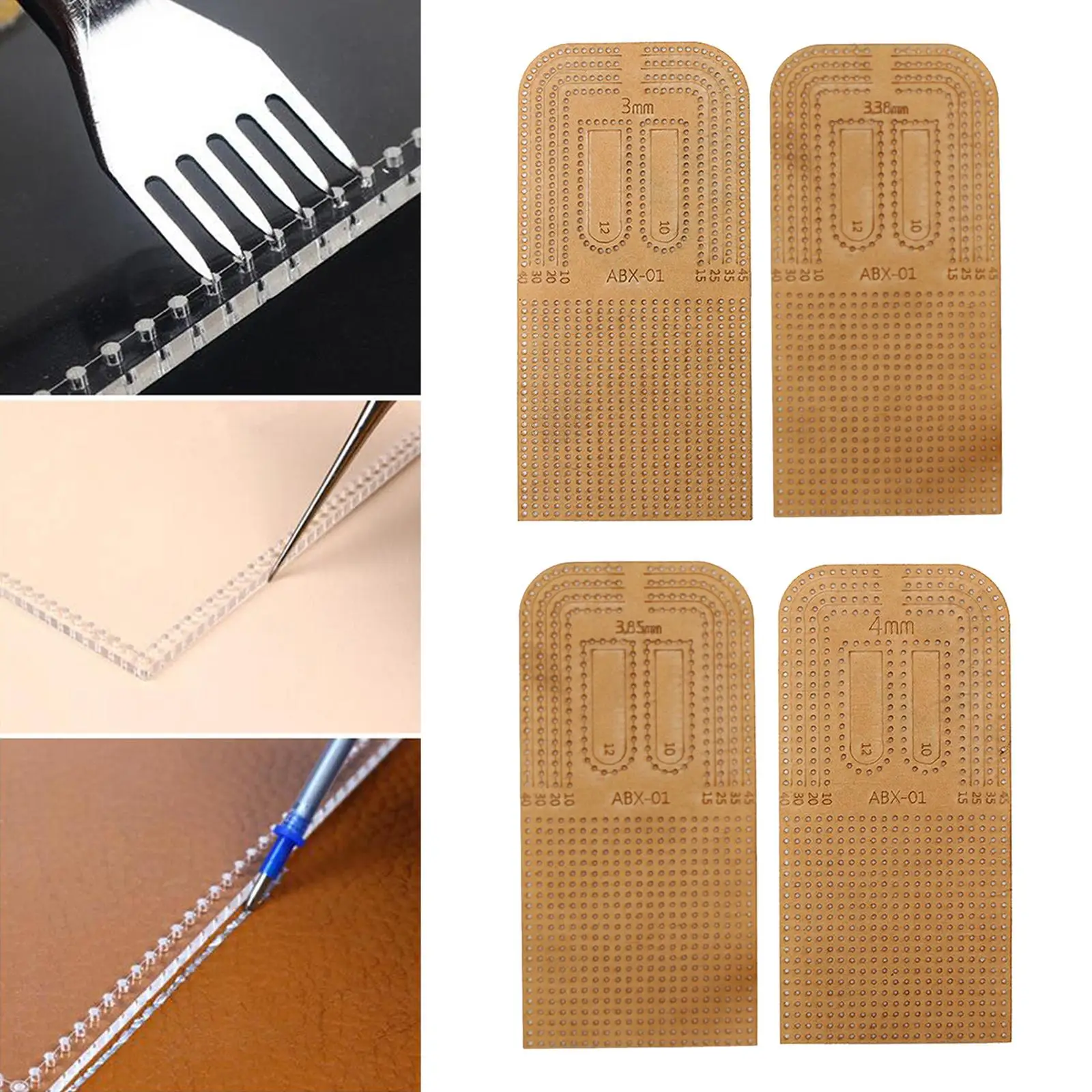 1PC Leather Craft Punching Ruler Clear Acrylic 175x85mm Stencil Template Slide Rule