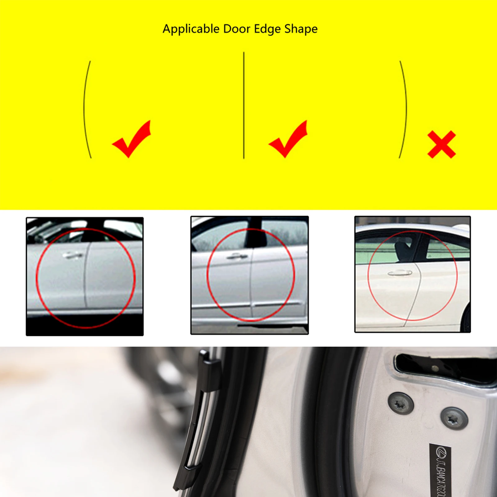Schwarz Transparent Auto Tür Kantenschutz Wachen Puffer Zierleiste Schutz Streifen Kratzschutz Auto Tür Crash Bar – Detail 4