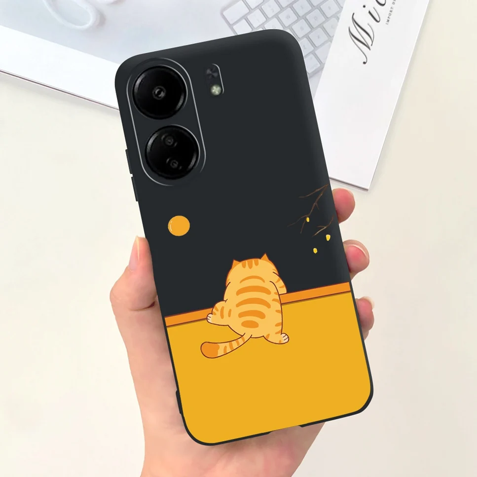 For Xiaomi POCO C65 Case Cute Cartoon Cat Painted TPU Silicone Back Cover For Xioami POCO C65 POCOC65 C 65 6.74 Phone Case Funda