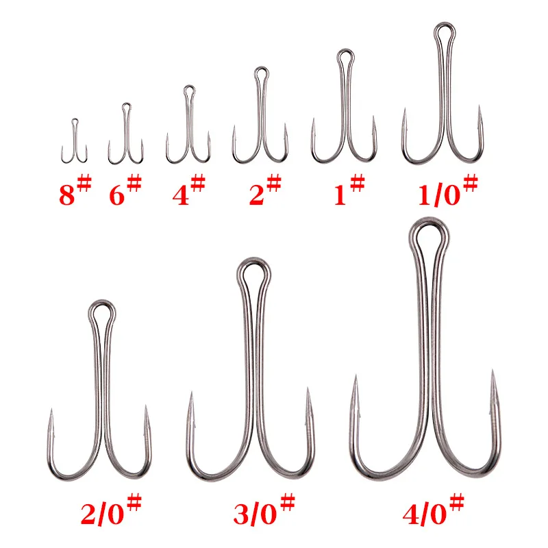 10/50/100PCS Long Shank Double Hook Barbed Weedless Fishing Hook Fly Tying for Jig Bass Fish