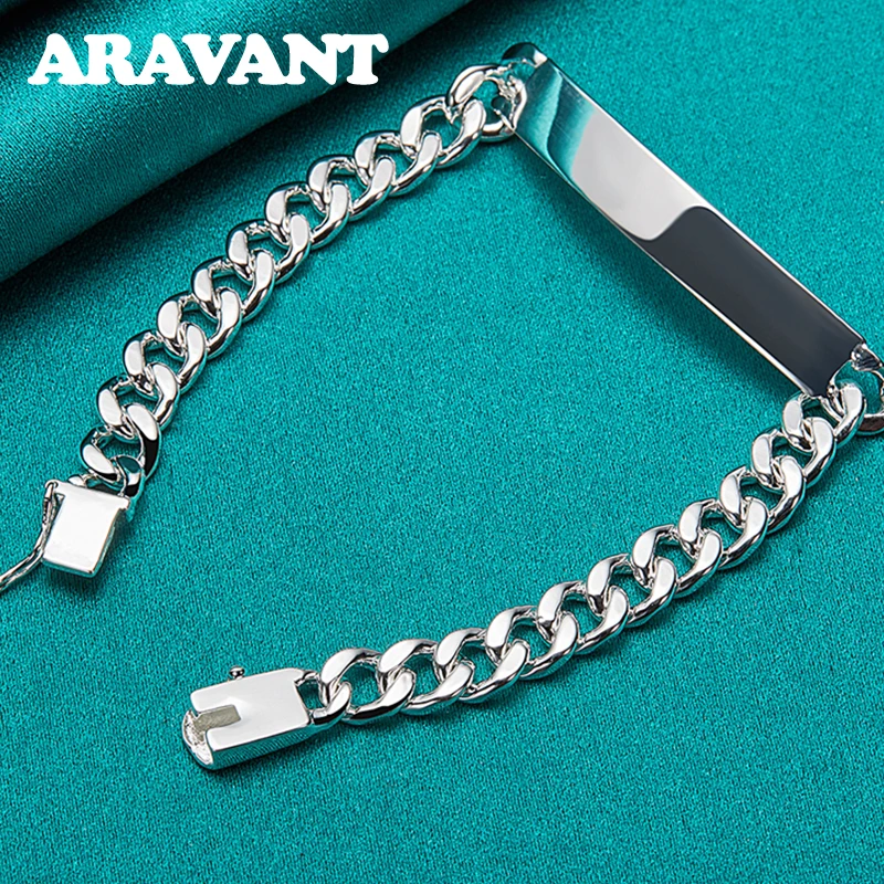 925 Silver Charm Bracelets Sets 2pcs/Set For Women Men Fashion Jewelry Aravant jewelry set silver jewelry silver jewelry set