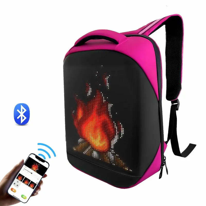 Full Color LED Display Backpack Business Travel Laptop Bag