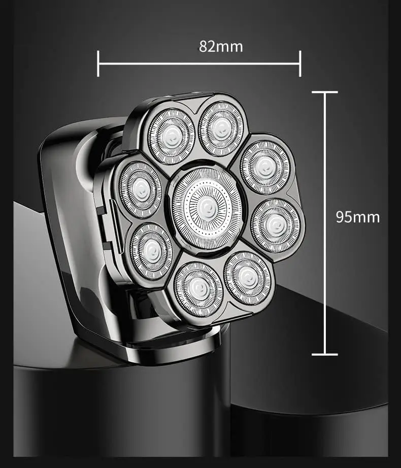 9D Shaver for Men Bald Floating Head Electric Shaver 6-in-1 with Nose/Body Trimmer Wet/Dry LED Display Upgrade Mens Grooming Kit 6