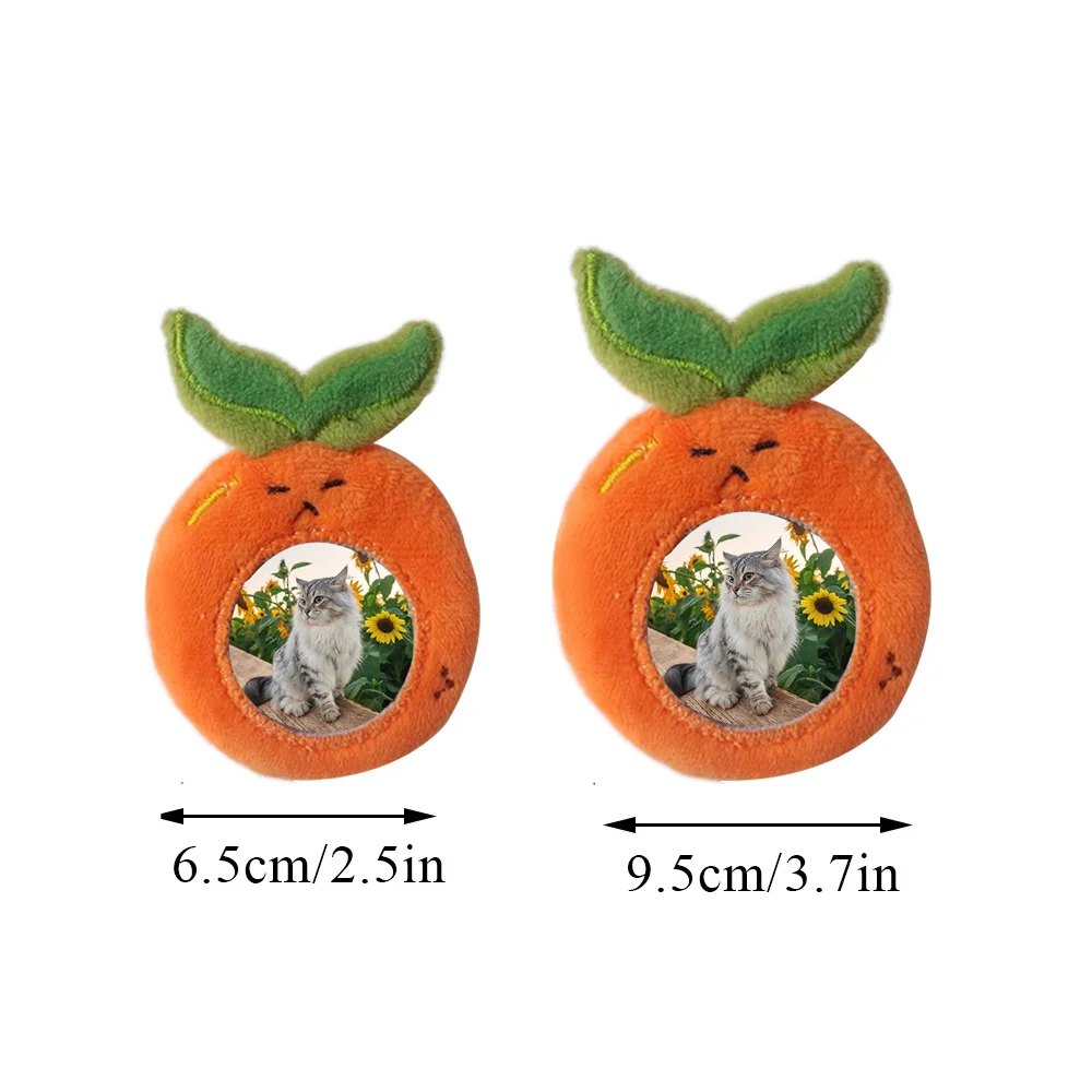 Photocard Holder 1/3 Inch Cartoon Orange Shape Plush Photo Bus Card Protective Cover