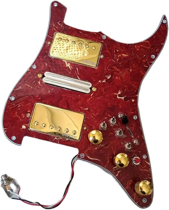 

Upgrade Prewired HSH Guitar Pickguard Pickups Gold Alnico 5 Pickups 4 Single Cut Converter Pickup Set with Pickguard Guitar Part