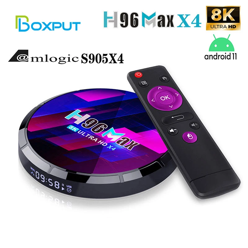 H96 MAX X4 Amlogic S905X4 Smart TV Box Android 11 4G/64G  Quad Core 8K AV1 HDR+ Dual Wifi BT 4.0 Media Player TV Set Top Box