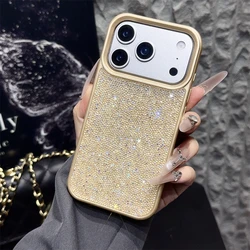 Luxury Glitter Diamond Rhinestone Shockproof Phone Case - Shiny and Elegant Anti - Fall Back Cover - iPhone 15 Plus (Gold)