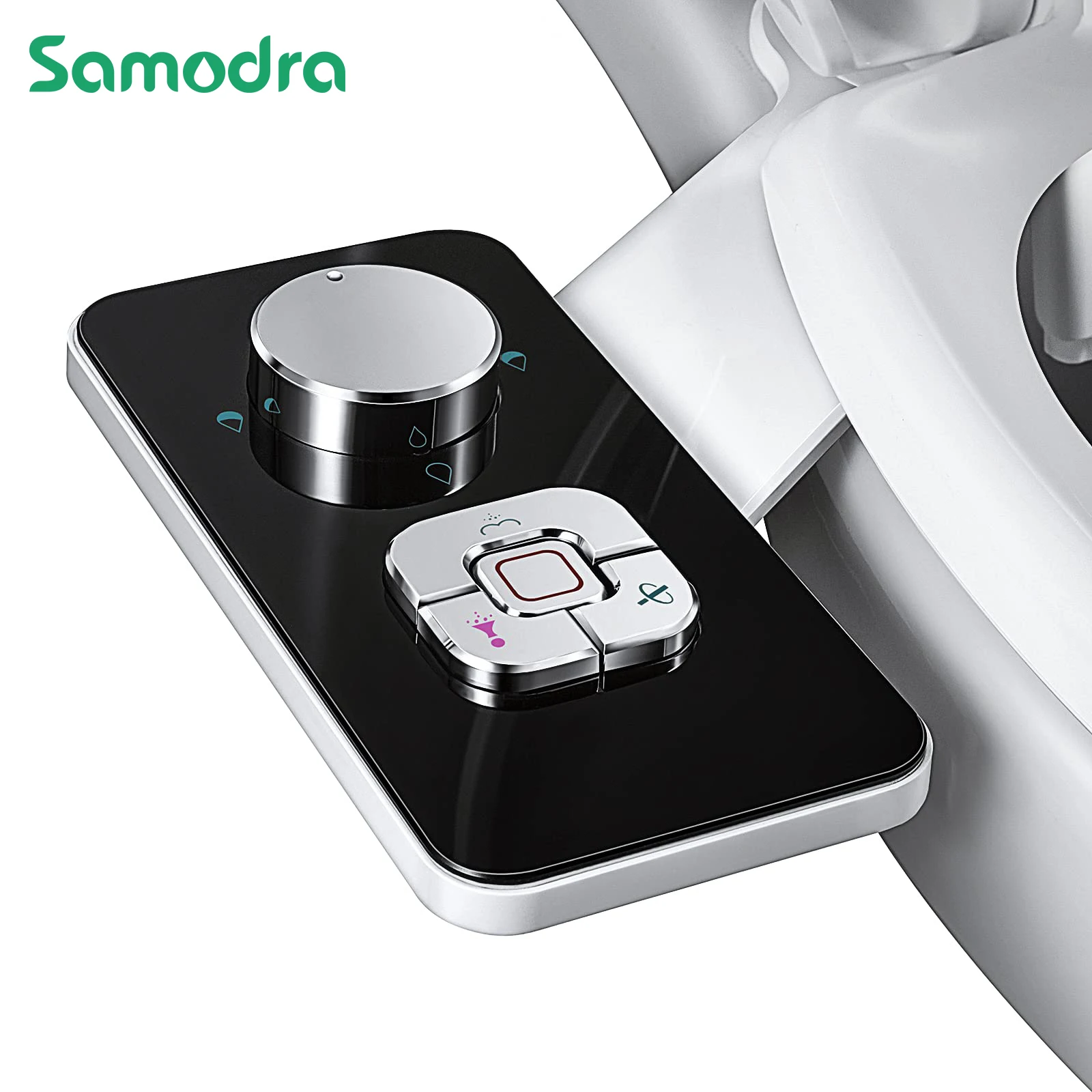SAMODRA - Bidé no eléctrico con boquilla doble retráctil autolimpiable, limpieza delantera y trasera, interruptor de presión ajustable para agua fría