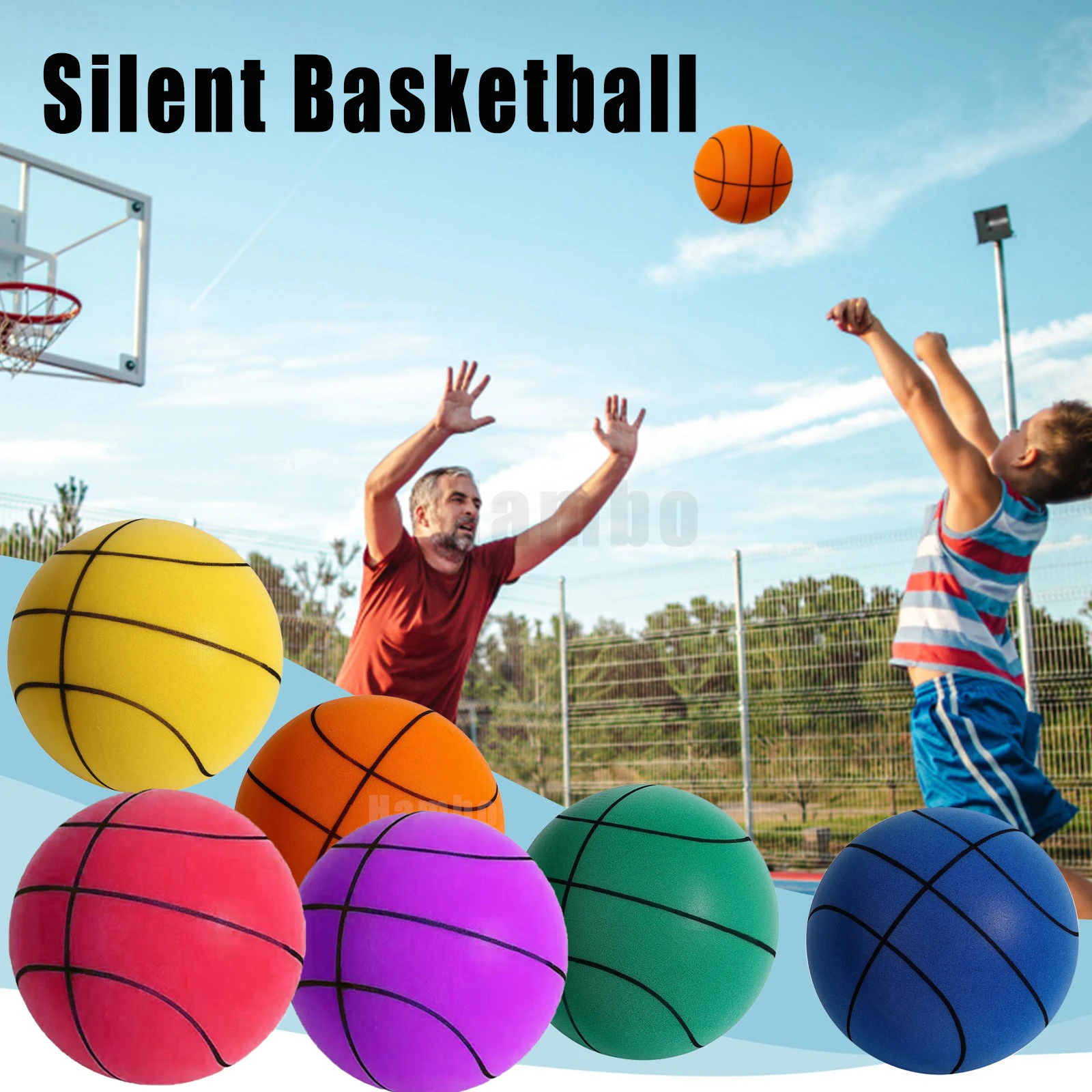 

Bouncing Mute Ball Indoor Silent Basketball 24cm Foam Basketball Silent Soft Ball Size 7 Air Bounce Basket Ball 3/5/7 Sports Toy