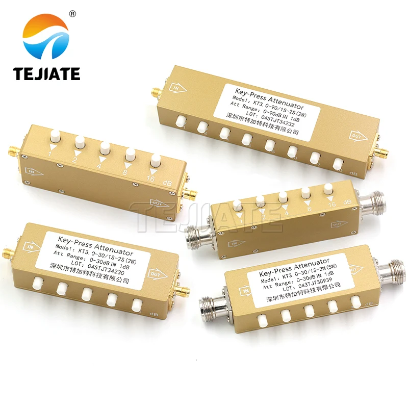 

1PCS SMA N-type RF button adjustable key signal attenuator 0-30dB 0-60dB 0-90dB step 2W high power 0-4GHz