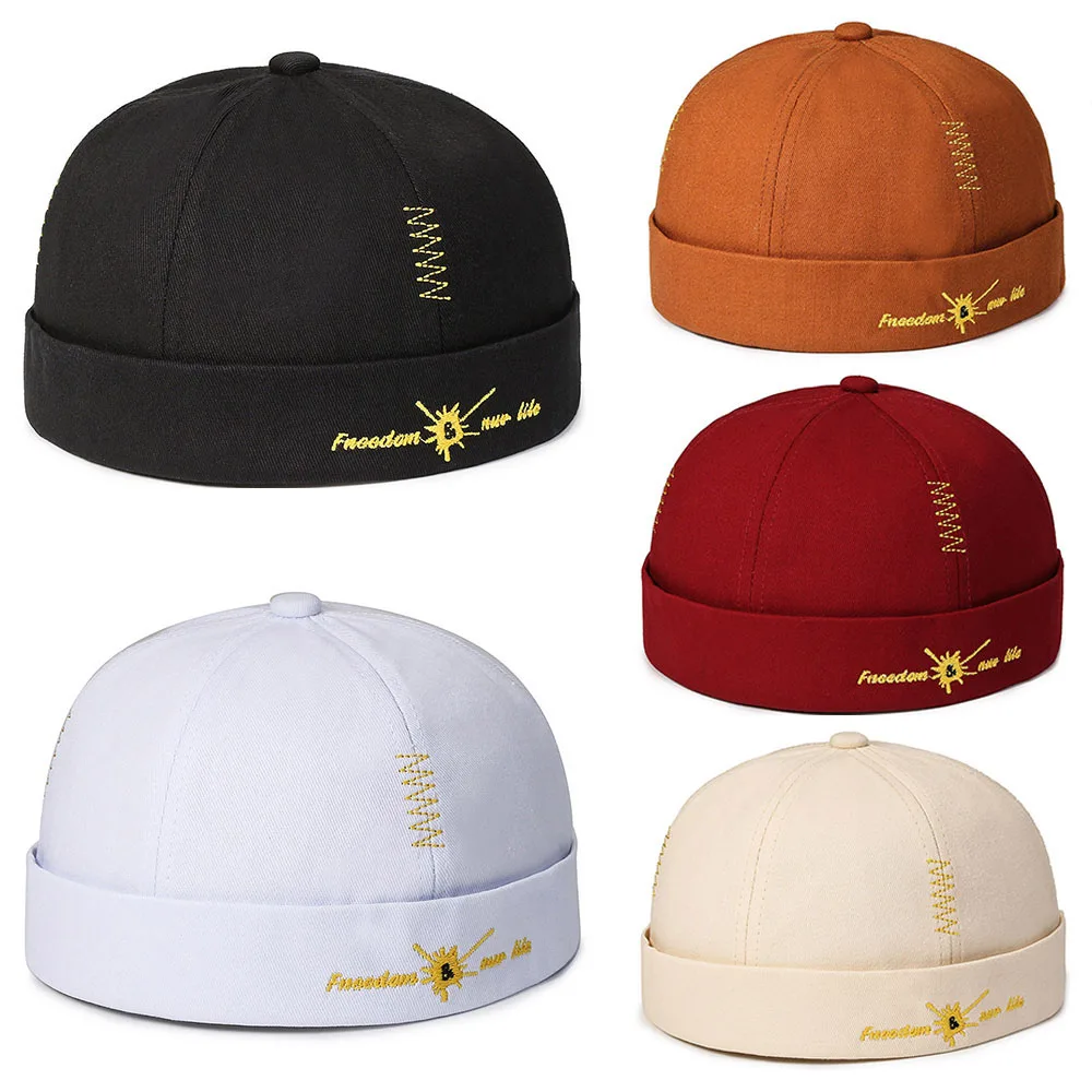 

Hip Hop Beanies Spring Summer Melon Caps Men Women Letter Embroidery Docker Hat Fashion Bonnet Beanies Brimless Dome Hats 2023