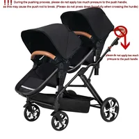 NOUVEAU Poussette Double pliable légère Nouveau chariot bébé 2 en 1 landau avec siège auto Poussette bébé pour deux enfants 4