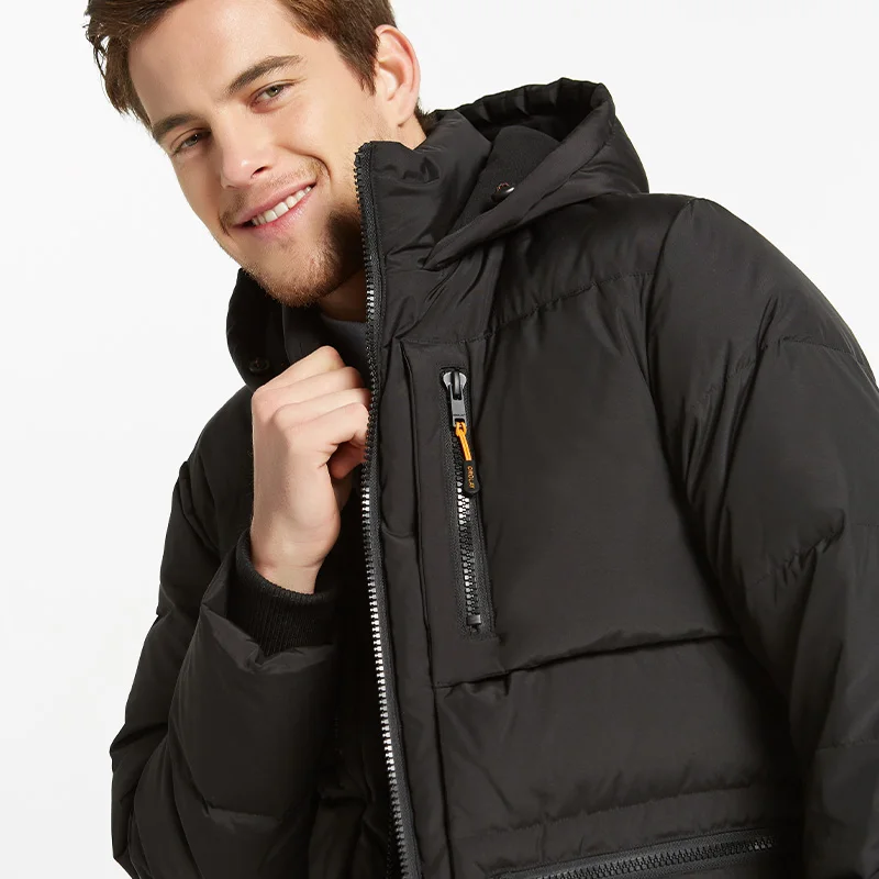 Orolay Men's Thickened Down Jacket Hooded Winter Coats Loose Thermal Parka