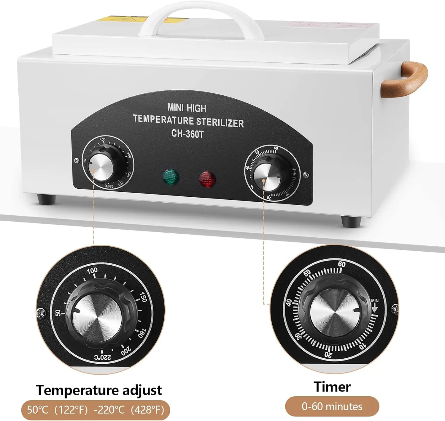 Nail Tool Sterilizer Sterilizer High Temperature Nail Tool Sterilizer Dry Heat Dental Tool Salon Equipment for Metal Tools Handle 1.5L