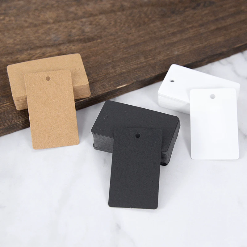 100 Etichette Regalo In Carta Kraft 5x3 Cm Con Corda Marrone (20 M), Vuote, Per Appendere, Matrimonio, Bomboniere - 3