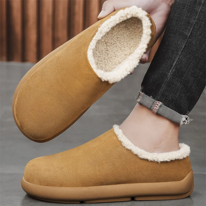 Winter Warm Home Cotton Slippers Extra Large Size 46 Soft Comfortable House Shoes for Indoor Outdoor