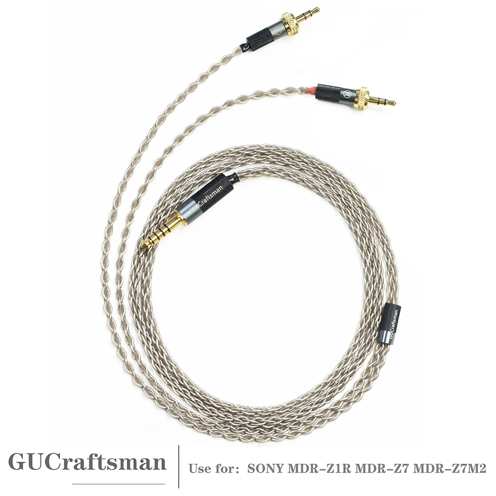 Gucraftsman 6N Cristallo Singolo Argento Cuffia Cavi Di Ricambio Per Sony Mdr-Z1R Mdr-Z7 Mdr-Z7M2