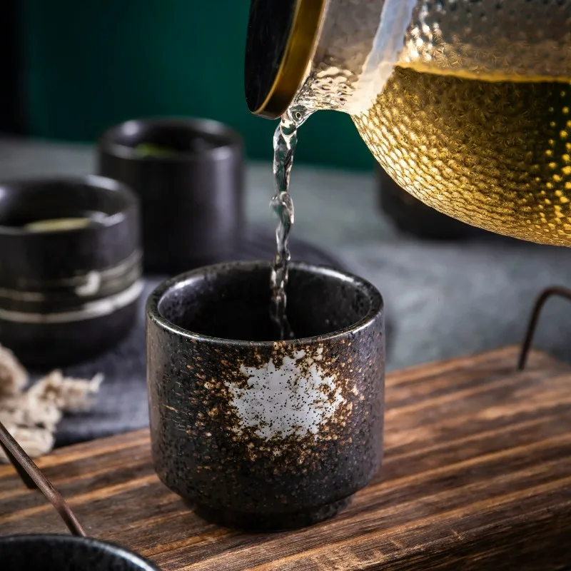 200ml Japanese Ceramic Mugs Restaurant Commercial Sushi Cuisine Retro Stackable Tea Cups Household Kitchen Drinking Utensils Tea Cup