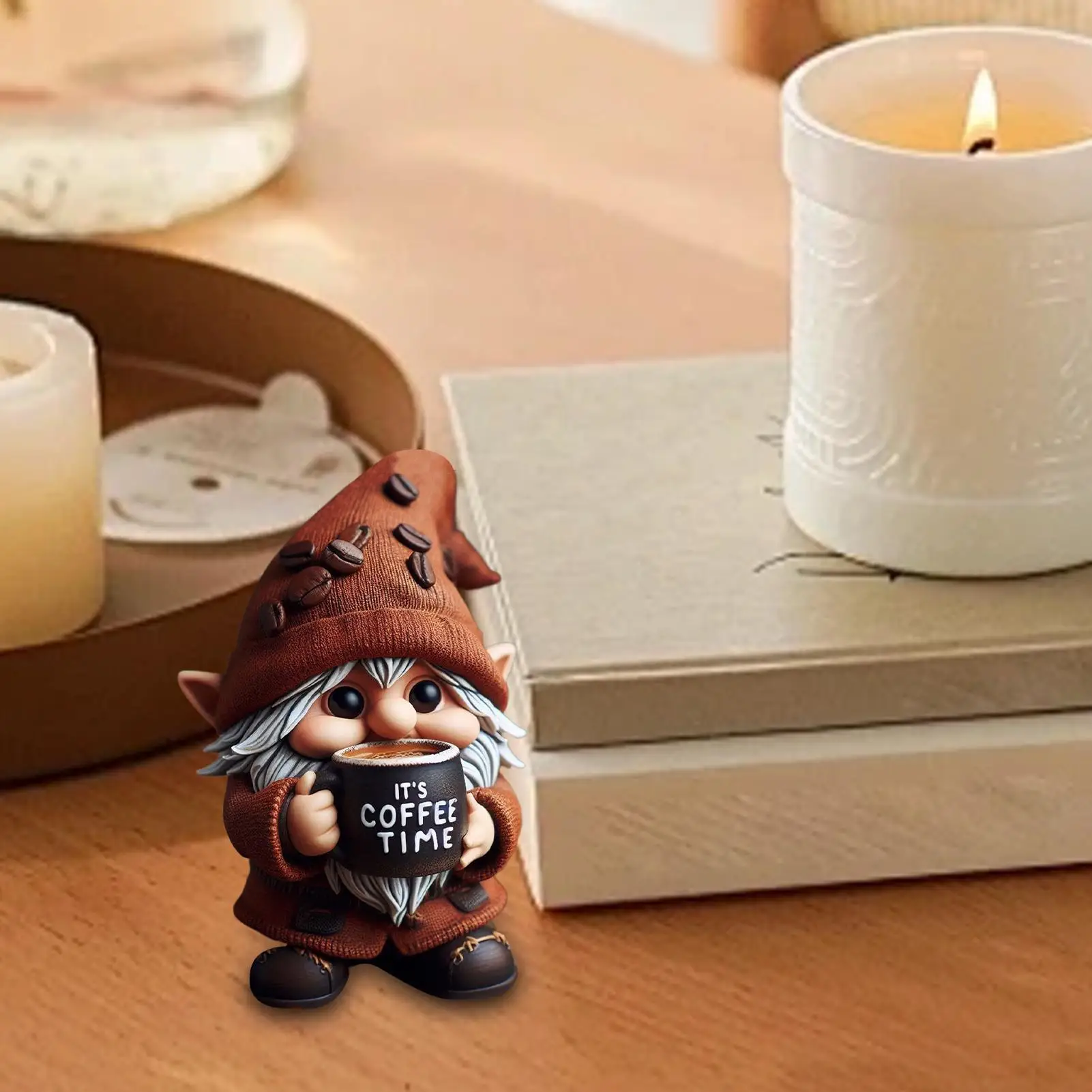 Coffee Gnomes Handcrafted Kitchen Counter Figurines Resin Gnomes for Dining Room Coffee-Themed Dwarf Decorations Kitchen Decor