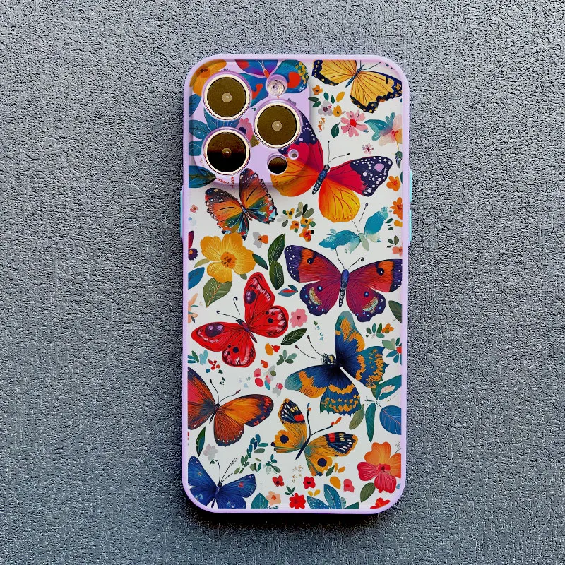 Elegant Purple Butterflies Shockproof Phone Case Cover