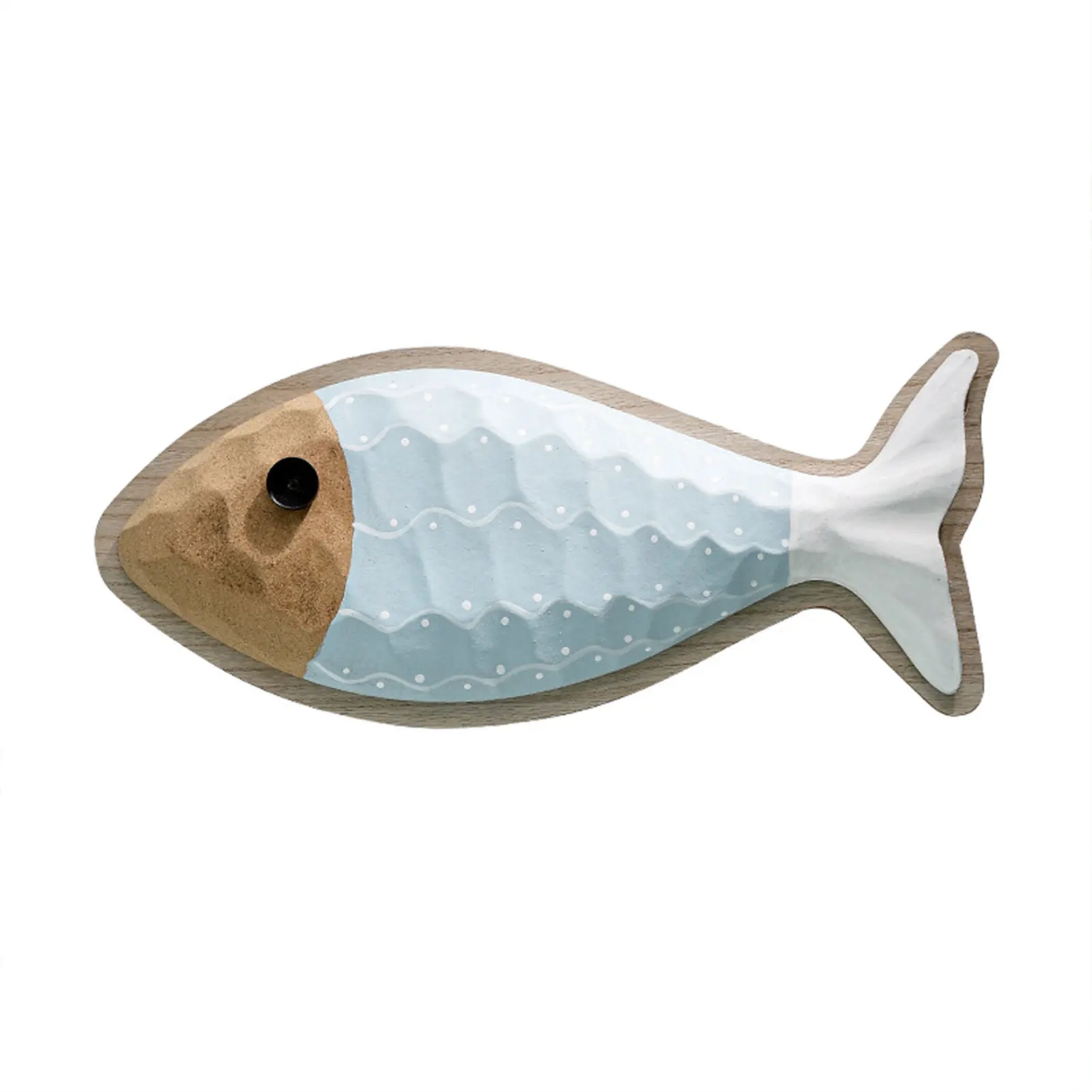 

Wood Fish Nautical Beach Wall Decor Cute Fish Hanging Coastal Wall Sculpture Decoration for Living Room Bedroom Bathroom