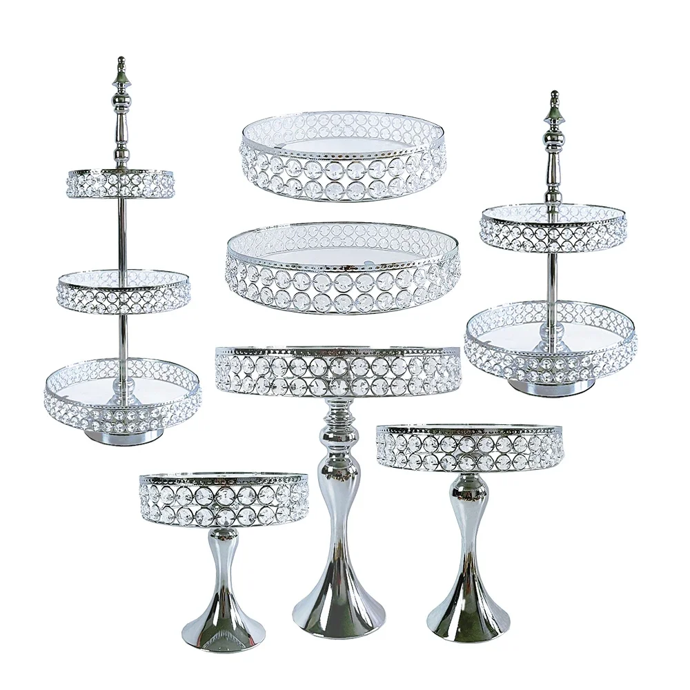 1Pcs/Lot Silver Cake Stand -Dessert Table Display Cake Stands for Tower Plate for Baby Shower, Wedding,Chrismas Celebration