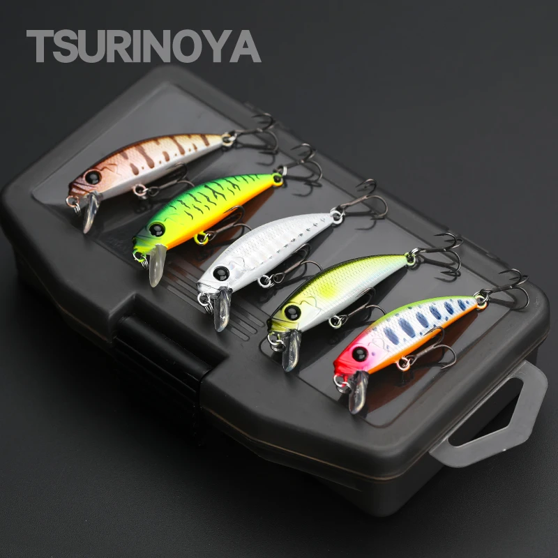 

TSURINOYA 5pcs 46mm 5g Sinking 0.4-0.6m Minnow Bait Fishing Lure Set Artificial Hard Baits Trout Ajing Stream Swimbait Wobbler