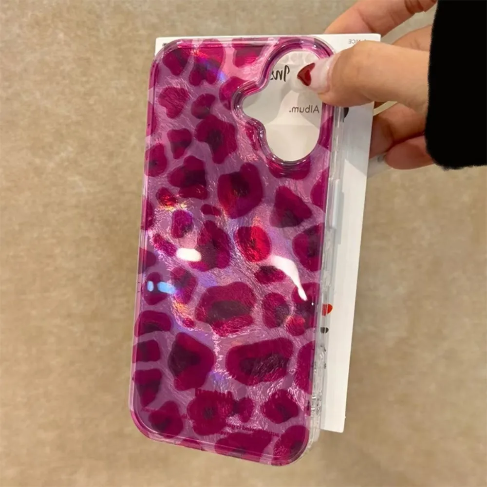 Purple Leopard Print Feather Texture Phone Case - Glacier Edition