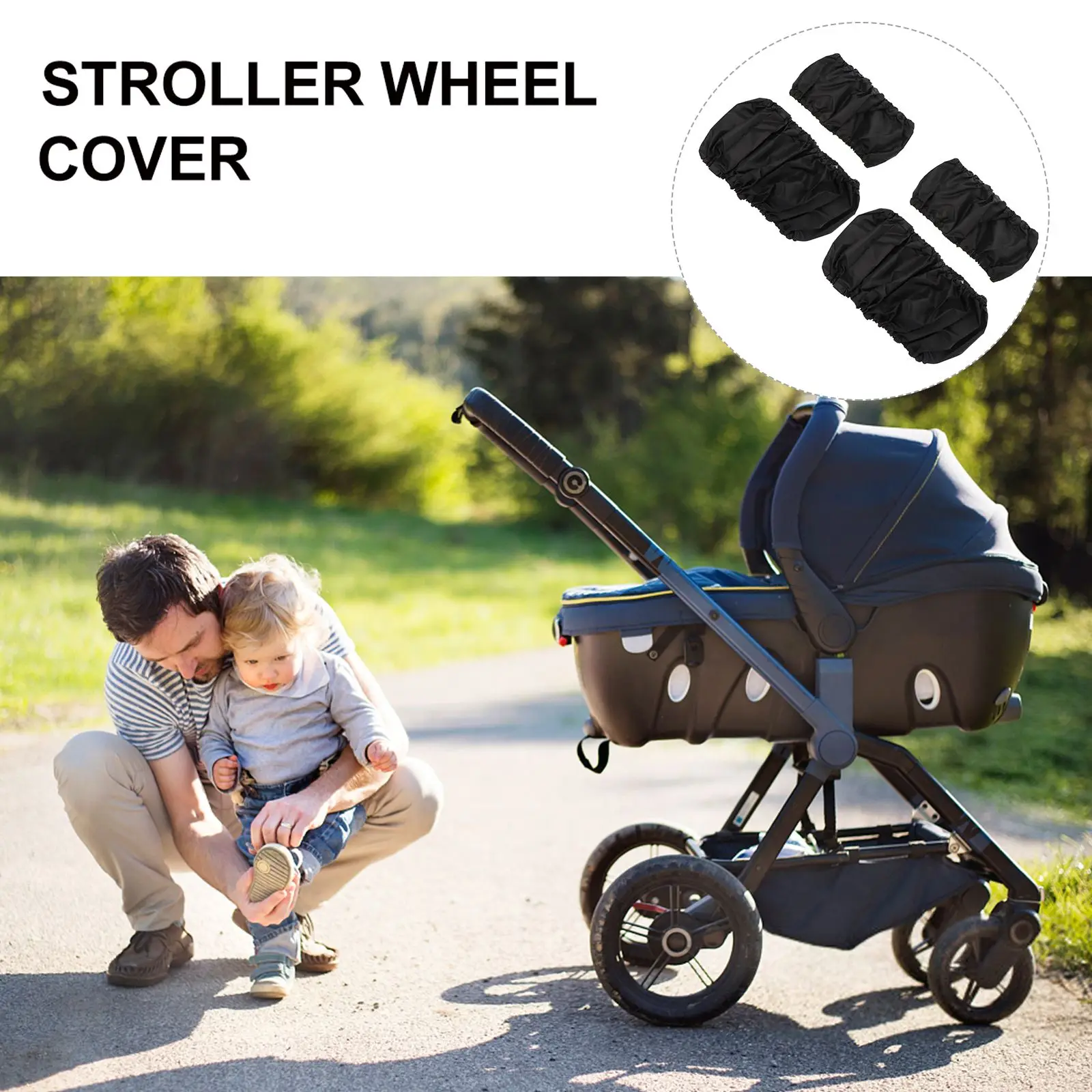 Wheel Cover 4 PCS Wheelchairs Tire Protector Anti-dirty Umbrella Car Accessory Stroller Oxford Cloth Travel Protector Cover
