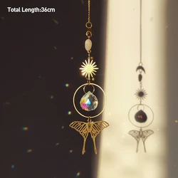 Golden Butterfly Crystal Pendant Suncatcher and Wind Chimes (P1)