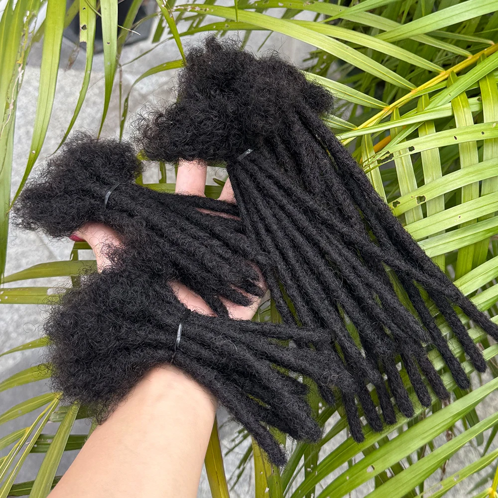 Dreadlocks per capelli umani al 100% Trecce all'uncinetto Capelli 4-20 pollici Locs Stile hip-hop per uomini e donne Estensioni parrucca intrecciata 0,6 - immagine 3
