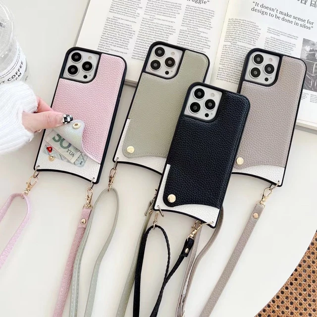 Crossbody Chain Strap Card Wallet Case Cover For iPhone 13 Pro Max