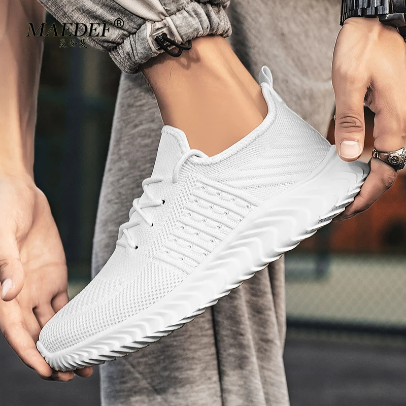 MAEDEF Breathable Men Running Shoes Lightweight Anti-slip Casual Sports Shoes Outdoor Soft Man\'s Sneakers Lace Up Fashion Tennis