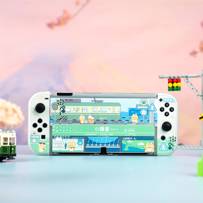 【美品】任天堂 Switch 本体　カバー付き　猫ボタン付き 美品】任天堂 Switch 本体 カバー付き 猫ボタン付き 美品