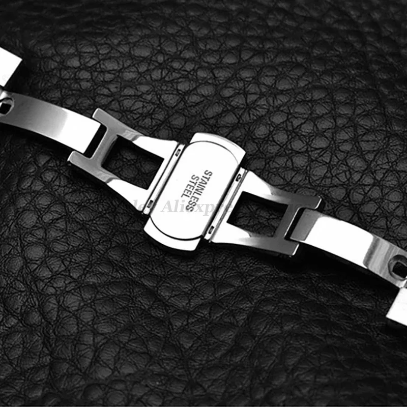 Sleek Stainless Steel Metal Watch Strap - Adjustable Wristband in Various Widths