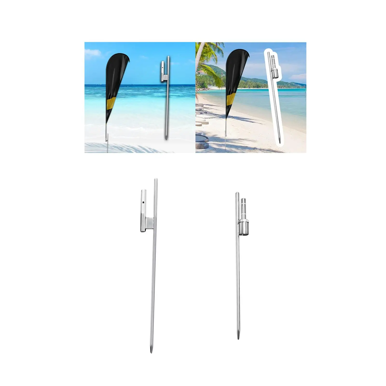 Beach Flag Spike Feather Flag Base Metal Holder Feather Pole Stake for Rafting Races, Dragon Boat Races, Backyard, Yard