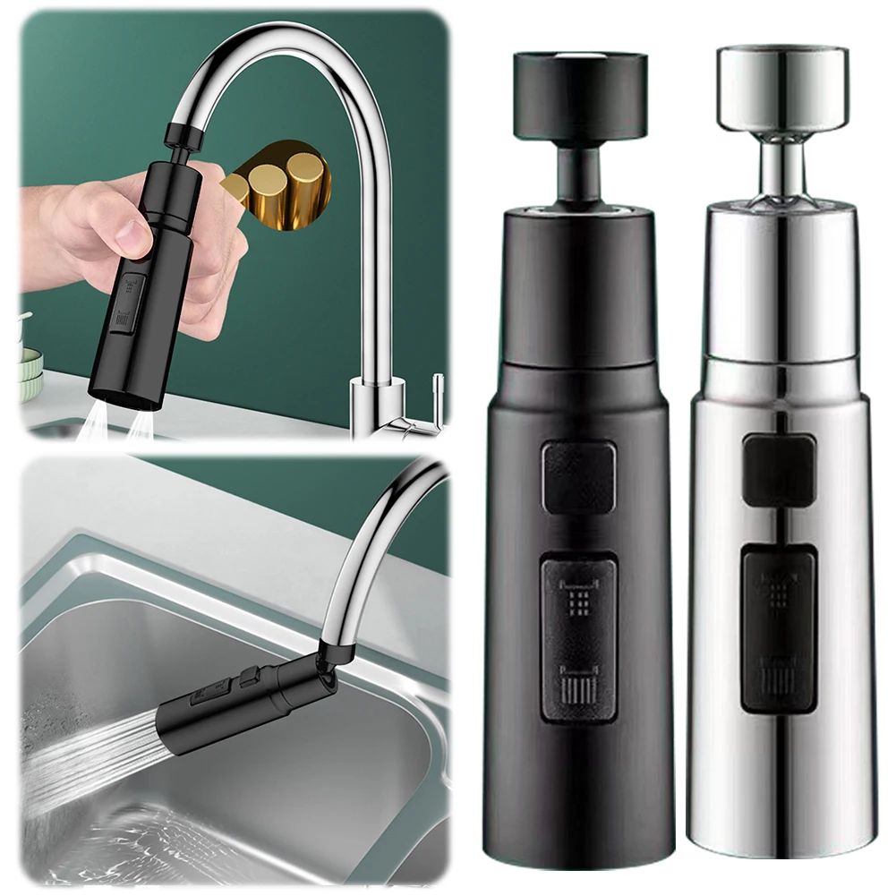 Rotatable Faucet Extender Kitchen Sink Sprayer with 3 Modes