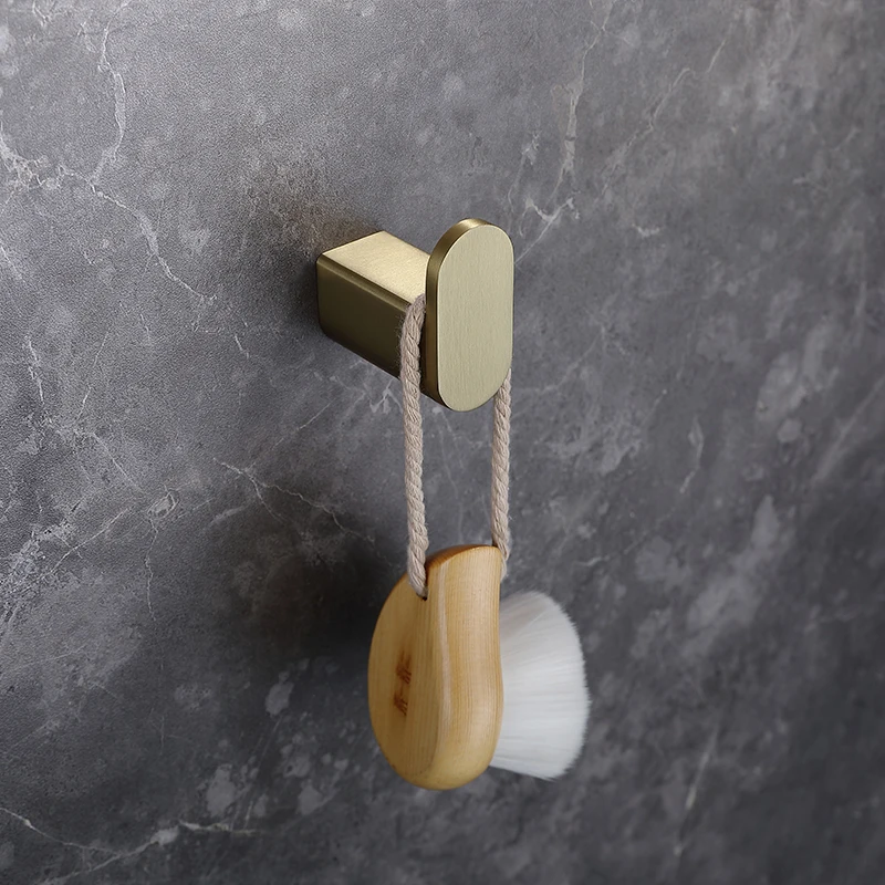 Bathroom Accessories Hardware Set Brushed Gold Robe Hook Towel Rail Bar Rack Toilet Brush Tissue Paper Holder Soap Dish Shelf
