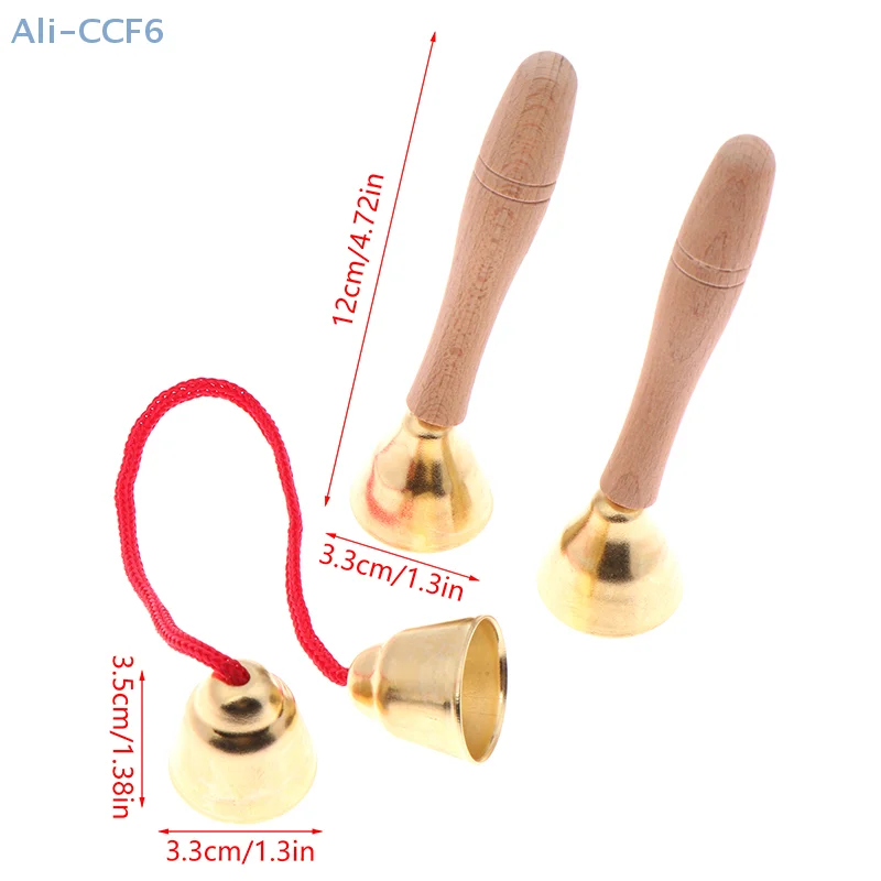 Children Musical Instrument Toy Bells With Strings/Handles Montessori Orff Instrument Kindergarten Music Play Learning Toy 1Pair