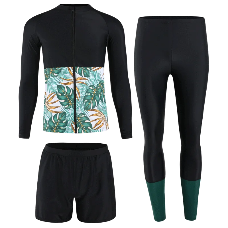 Newest Women Swimming Suit Long Sleeves Long Pants Surfing Suit Print Rashguards 3 Pieces Mens Summer Beach Wear