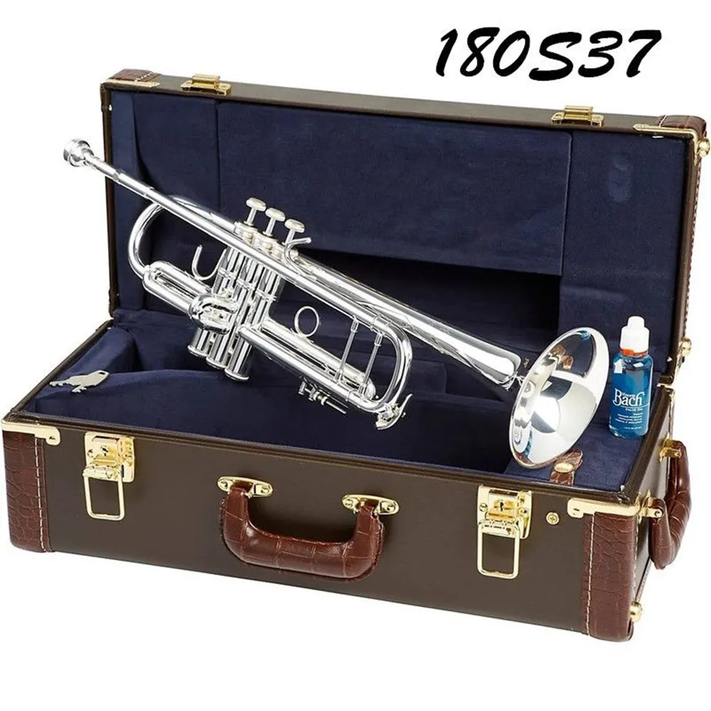 

2024New B Flat trumpet silver-plated genuine LT180S-37 Trumpet musical instrument playing professionally grade Brass Trumpet