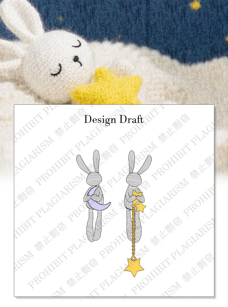 Moon Bunny Asymmetrical Earrings S1fec2c20c72842708ad96c6541f15d37N