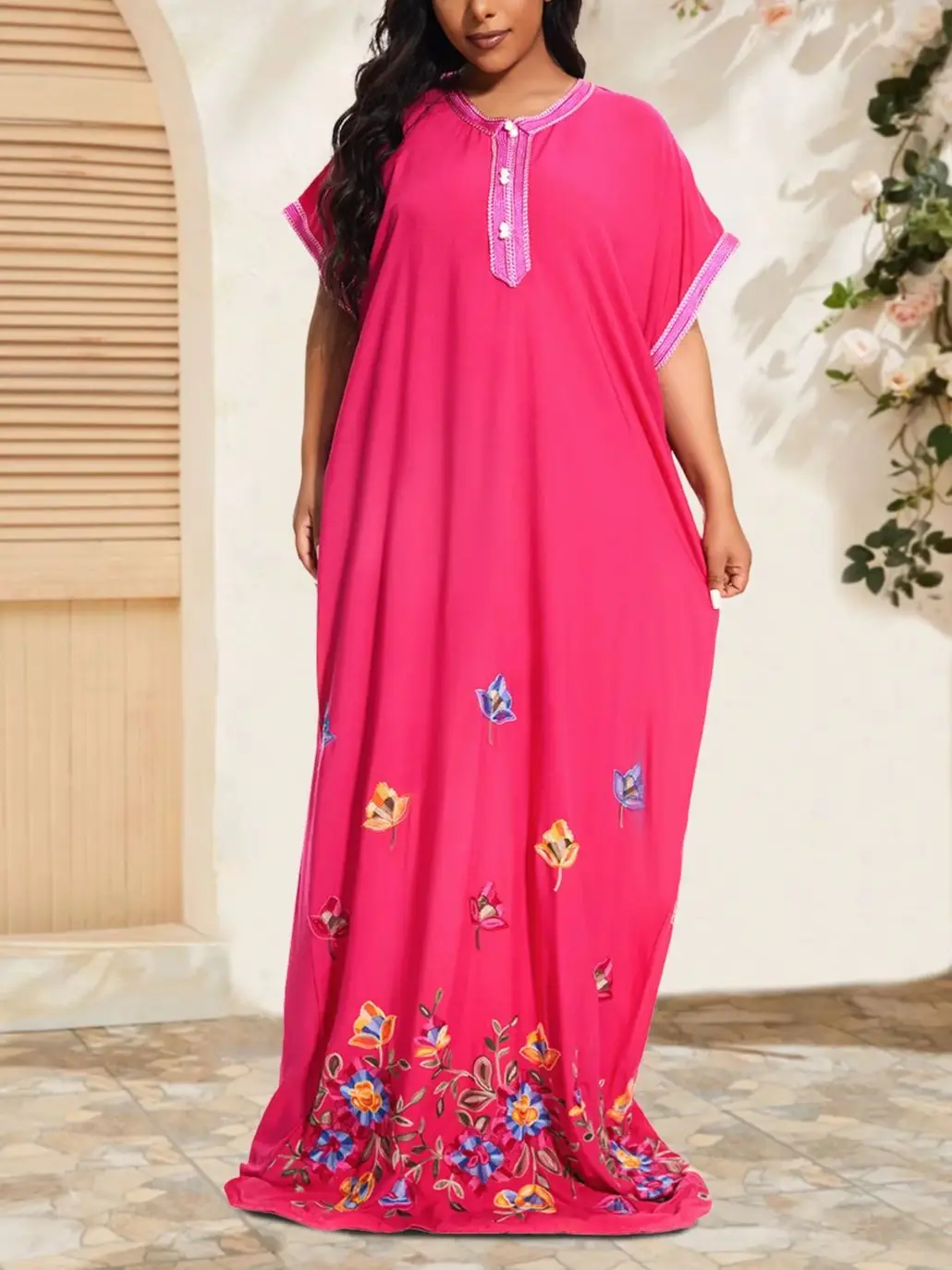 

Африканская Женская традиционная одежда, свободное платье Abayas, Пляжное домашнее приталенное белье, накидка с коротким рукавом