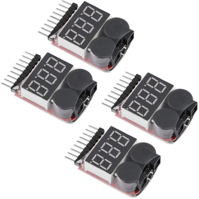 

Устройство для проверки батареи Lipo HOT-4Pcs 1S-8S, устройство для проверки индикатора низкого напряжения RC Lipo для Lipo, li-ion