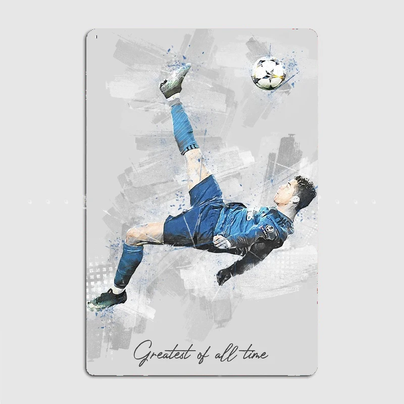 King Of Football Cr7 Poster Metal Tin Sign Truck Indoor E Outdoor Home Bar Coffee Kitchen Wall Decoration