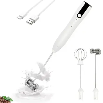 Miscelatore manuale Montalatte per caffè Matcha Schiuma portatile Frusta elettrica Miscelatore per bevande Frullino per le uova ricaricabile con supporto 1