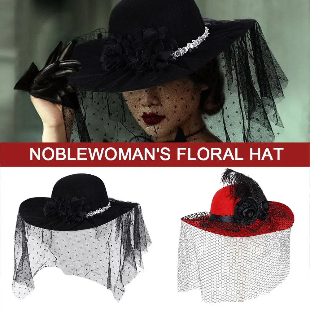 Feather Floral Vintage Felt Hat